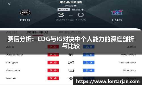 赛后分析：EDG与IG对决中个人能力的深度剖析与比较